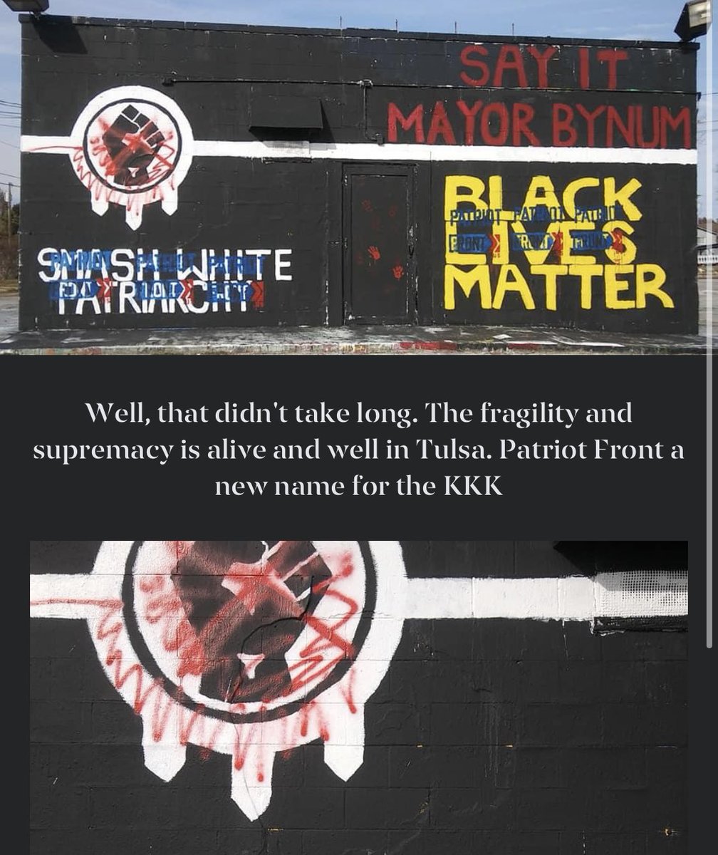 antifatulsa's tweet photo. The patriot front is a new name for the KKK. Stay frosty. #Blacklivesmatter #tulsa #oklahoma #oklahomaprotests #tulsaprotests #oklahomaprotest #tulsaprotest https://t.co/OVnzQk1pty