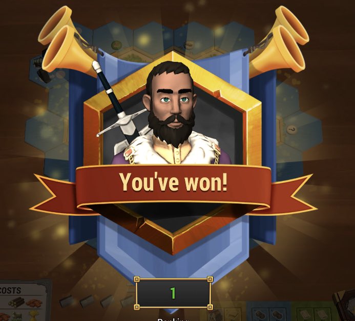 CaKTournament's tweet photo. HUGE CONGRATULATIONS to zergrush33 on winning the final last night. The title of champion is his after winning The Ore Championship of the first island tournament. Well done as well to the other finalists @Melktim and ellipsoid #catan #citiesandknights #boardgames #boardgaming https://t.co/VQFdCA65L1