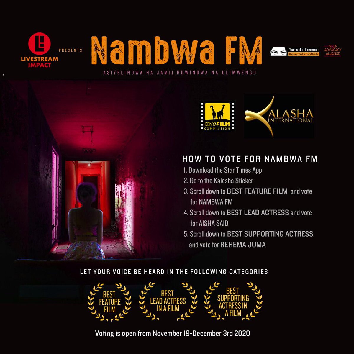 NShirandula's tweet photo. #NambwaFM kindly vote for the movie. Ni about girl child. Let's fight #SexExploitation
Download #StartimesApp vote for #NambwaFM na tu enjoy movie.
Link iko
#Mbogiyakimomori #RT #FollowBack @NShirandula https://t.co/F8G80FuNCl