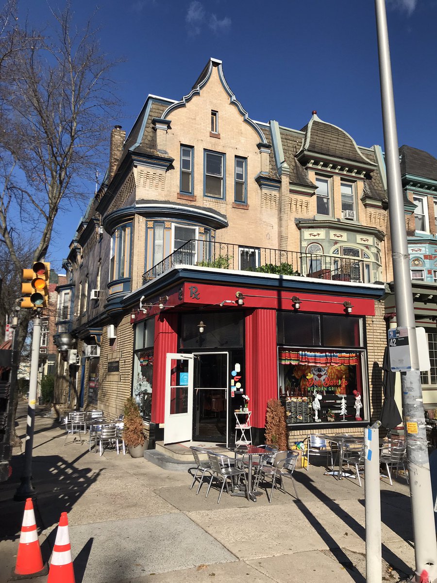 The intersection of Spruce is the top of Spruce Hill, and you can get a great view of the UPenn and HUP complex.There’s also Don Barriga, our go-to Mexican restaurant, and this nifty little turret.