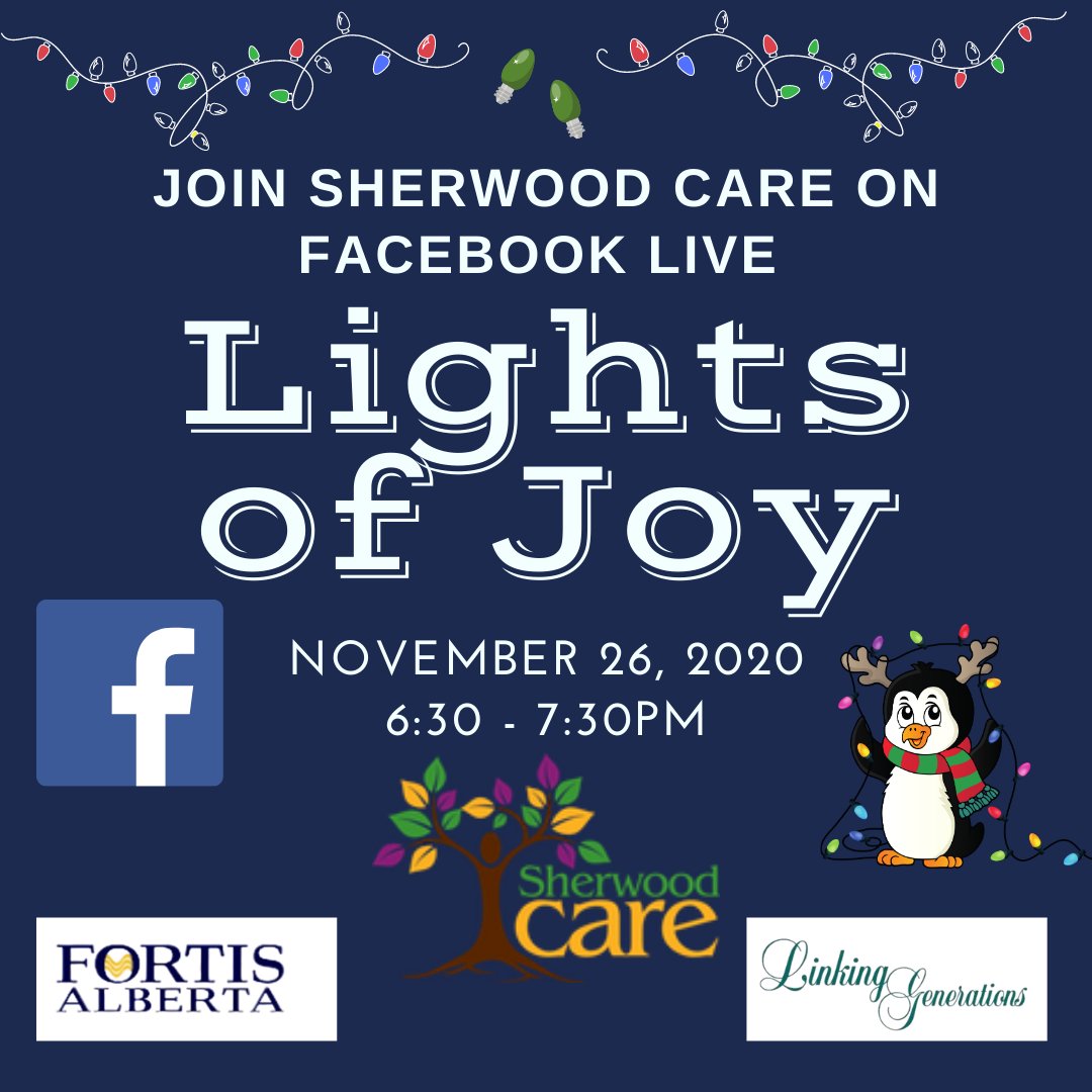 sherwood_care's tweet photo. Due to AHS recommendations of minimal gathering at events.
We encourage family and friends to enjoy the Lights of Joy event from our Facebook live feed as an alternative.
#shpk #strathco #holidaydecor #holidayseason #lightsofjoy
@FortisAlberta https://t.co/1JkQXqJco5