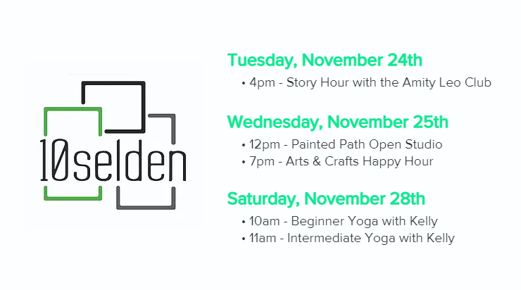 10selden's tweet photo. Check out our events this week!

---
#10selden #yogaathome #concertsfromhome #artsandcrafts #VirtualEvents #newhaven #virtualworkout #virtualconcert #virtualhappyhour #freeevent #Connecticut https://t.co/tkHmbY6iYQ