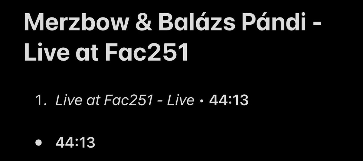 92/109: Live at Fac251 (with Balázs Pándi)Merzbow and Balázs Pándi collaborate pretty often so a live album from them isn’t surprising at all. Noise and drums, the usual recipe of these two artists made a record that sounds obviously like their other joints. Nothing surprising.