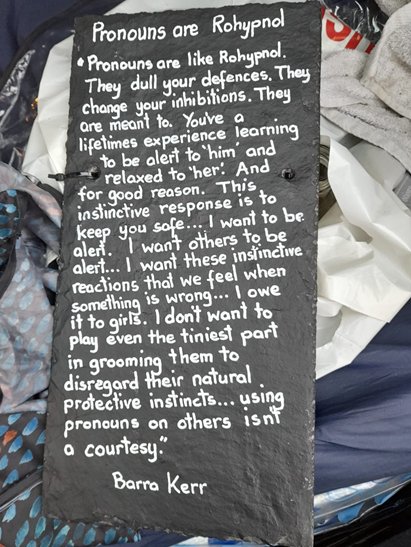 Glenrothes school, Fife :  #womenwontwheest Apologies, I overlooked a double-side slate! I wouldn't want anyone to miss out on both brilliant messages.