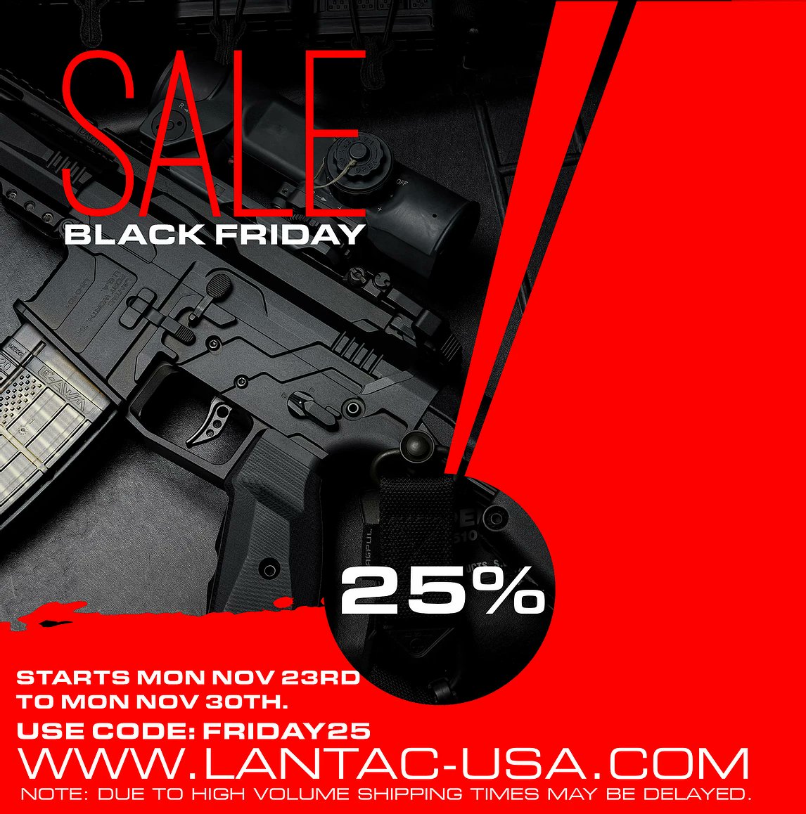 Black Friday sale is a go...please be aware that due to the intense pressure the industry is under currently that shipping may be delayed and we are working as fast as we can to get products and orders processed....

lantac-usa.com/single-post/la…

#Lantac #AZWS