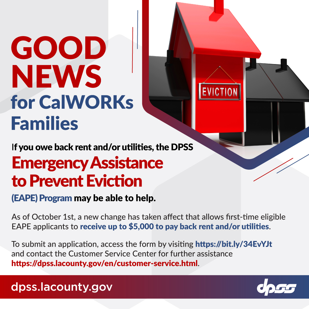 County of Los Angeles DPSS on Twitter "CalWORKs customers! EAPE