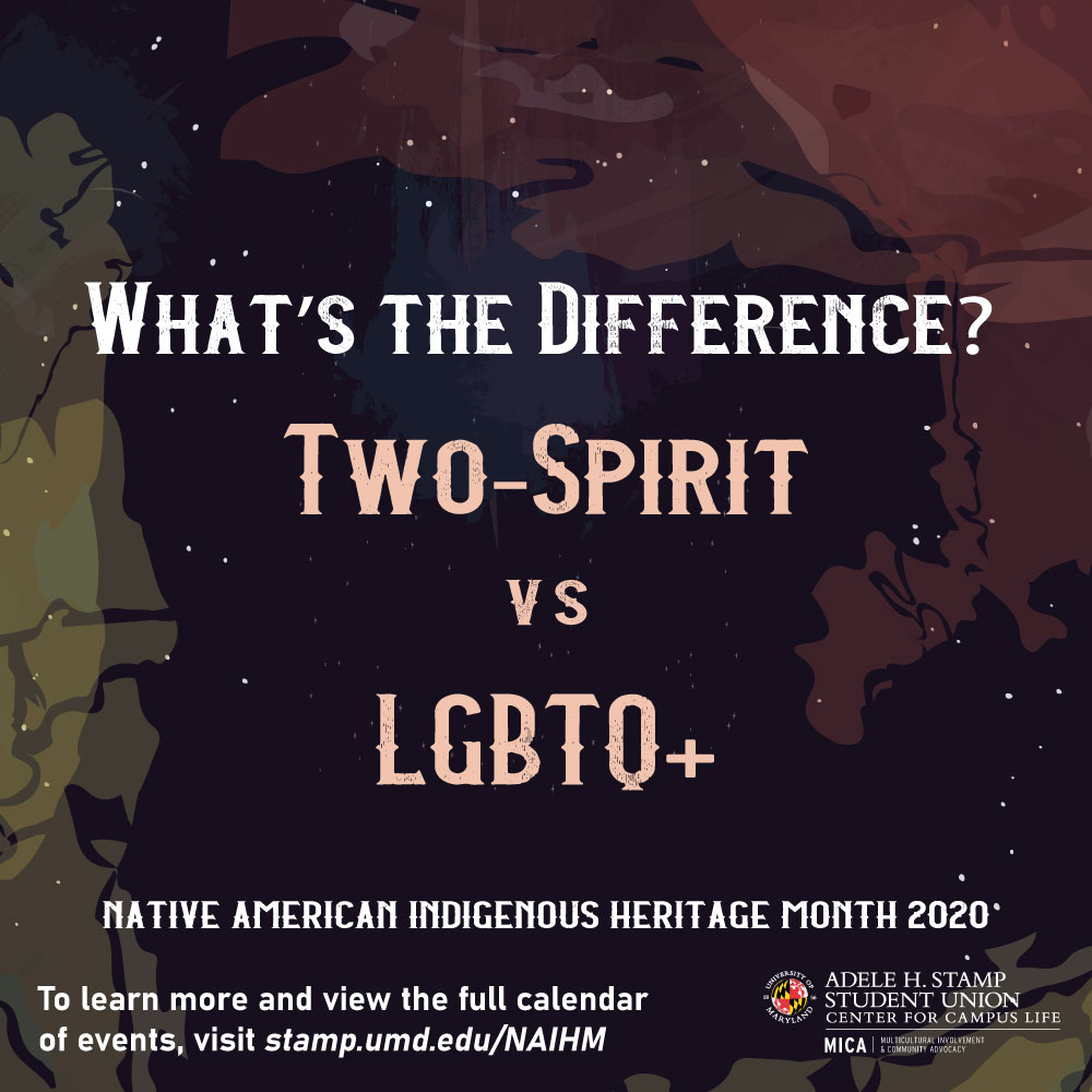 UMDMICA's tweet photo. Celebrating Native American Heritage Month includes acknowledging the unique definitions of gender within the community. Read more about the difference in the attached graphics.
#NativeAmericanHeritageMonth #IndigenousPeople #LGBTQ+ #TwoSpirit #NativeFacts #NativeTerps https://t.co/i6zRugpjY0