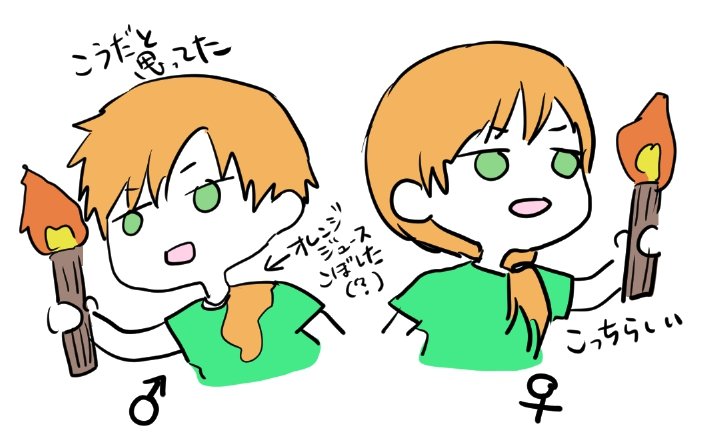 ট ইট র 石据カチル エンジョイ勢 マイクラのアレックスってずっと男の子だと思ってて 実は女の子だと言う事を最近知りました 肩のオレンジはシミか何かかと思ってました T Co Ixuydsjuzv ট ইট র