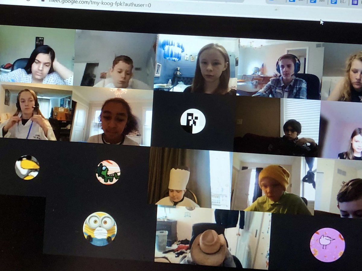 thedevineone's tweet photo. Sixth grade virtual academy online trial. Kids dressed the part. Argumentative speaking in action.  #FHSchools #summitbees https://t.co/wId00bm7hV