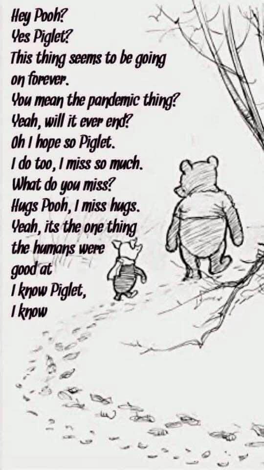 Giving air hugs is just not the same