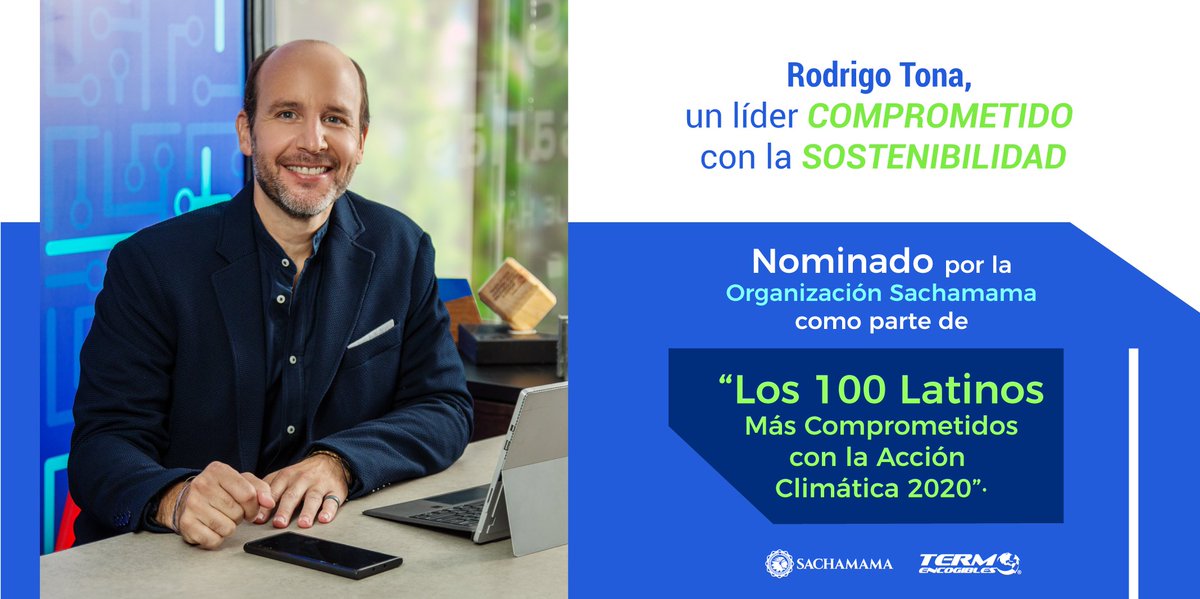 TernovaGroup's tweet photo. Nuestro CEO @rodrigo_tona se suma a lista de “Los 100 Latinos Más Comprometidos con la Acción Climática 2020”, nombrado por la organización @Sachamamaorg por su compromiso e influencia para buscar acciones que mejoren nuestro futuro.

Conoce el listado en: https://t.co/LJVrqCpEfg https://t.co/MVbzj2TGP5
