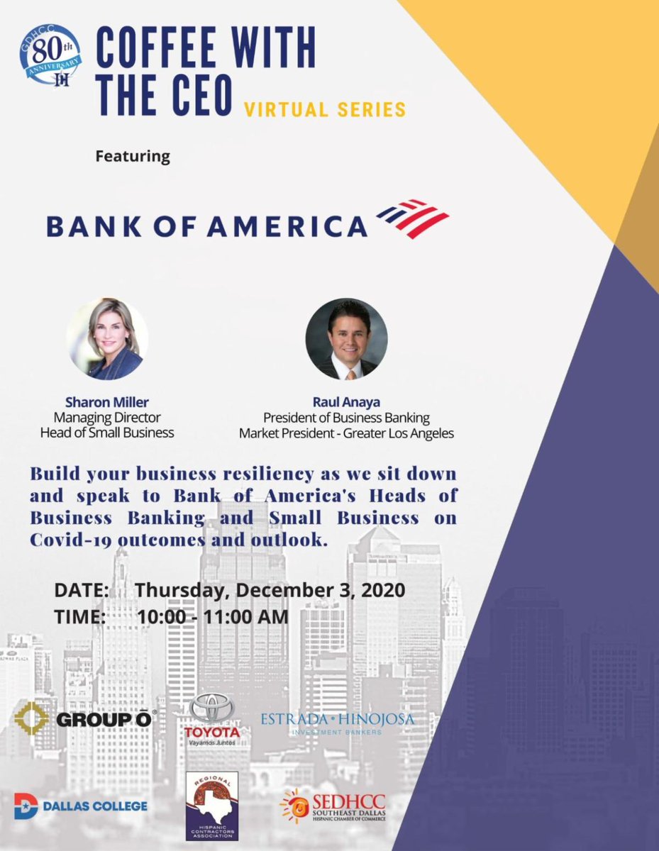 GDHCC's tweet photo. Join Us for Coffee with Bank of America's Heads of Business Banking &amp; Small Business https://t.co/1CeUVNyqC5 https://t.co/4NWrV6FArD