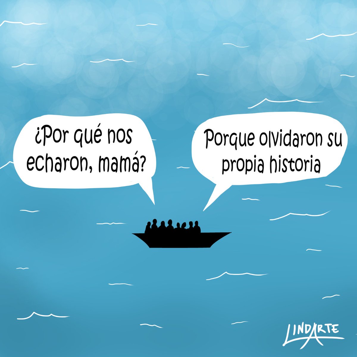 NTN24ve's tweet photo. Son 16 niños cuyo paradero se desconoce. Las autoridades de Trinidad y Tobago parecen ignorar la realidad de una crisis migratoria. Venezuela, años atrás, recibió a migrantes trinitarios. No se debe olvidar  la propia historia.
Caricatura: @JhonLindarte https://t.co/l8SVJv1AQU