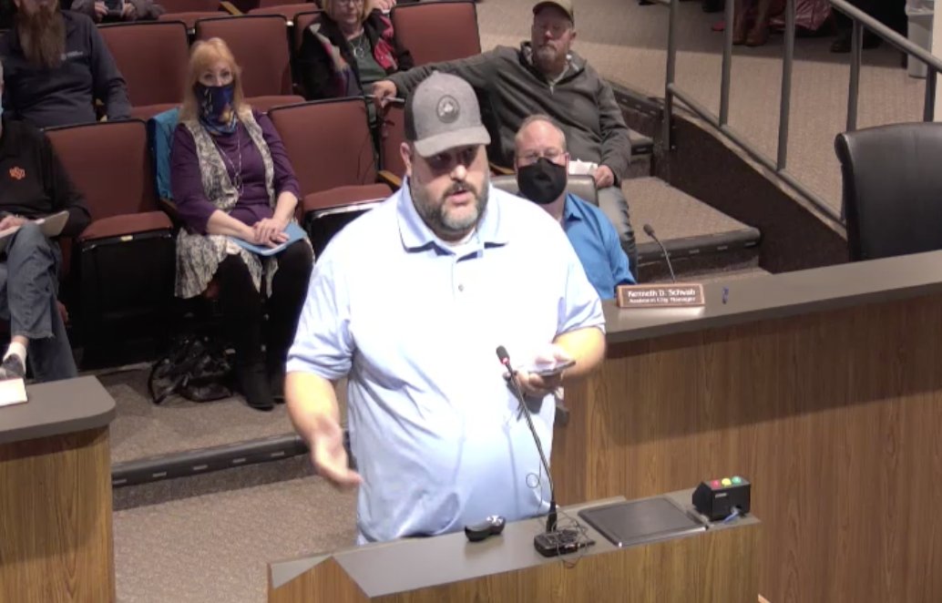 "This city has been a shining beacon ... We've set the example... This city right now is the leader. We don't want to back it into a following position." Says the resolution encourages business owners to require masks, and thinks that's wrong.