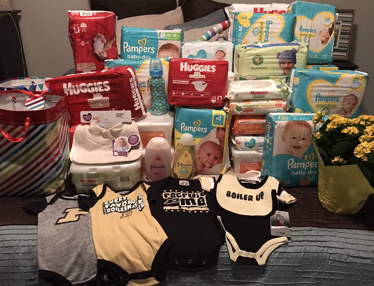 MarxNiki's tweet photo. A huge shoutout to the @PurdueBaseball team for surprising us with all these gifts for baby Marx. And most importantly for making us feel so welcomed and supported. What a special place. Boiler up!!! https://t.co/d4Ndz7pKb9