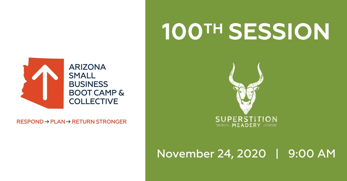 azcommerce's tweet image. There&apos;s still time to register for the 100th #SmallBizBootCamp session with @Super_Mead! Join us tomorrow at 9 a.m.! REGISTER: bit.ly/ACASession100