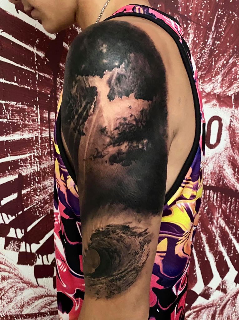 JalenHead's tweet photo. New Ink 🌤 🌊 #photorealism https://t.co/dI9zqq6GwA