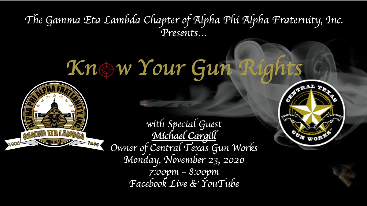 austin_alphas's tweet photo. Starting Now! Know Your Gun Rights - Live Webinar - https://t.co/B9ulJ4JEL2 https://t.co/m7jl3rgxhc