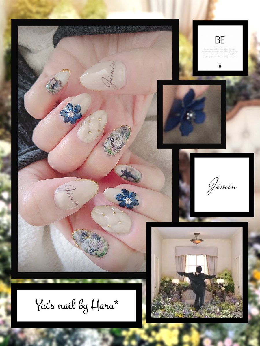 ゆい ネイル記録垢 11 10 今月のネイルはbeコンセプトフォトのjimin 親指 人差し指 小指はネイル プリント 中指はソファーをイメージしたキルティングネイル 薬指はピアスをイメージした3dネイルにしてもらいました Bts Jimin Btsnail ゆい ネイル記録垢 11 10 今月のネイルはbeコンセプトフォトのjimin 親指 人差し指 小指はネイル プリント 中指はソファーをイメージしたキルティングネイル 薬指はピアスをイメージした3dネイルにしてもらいました Bts Jimin Btsnail