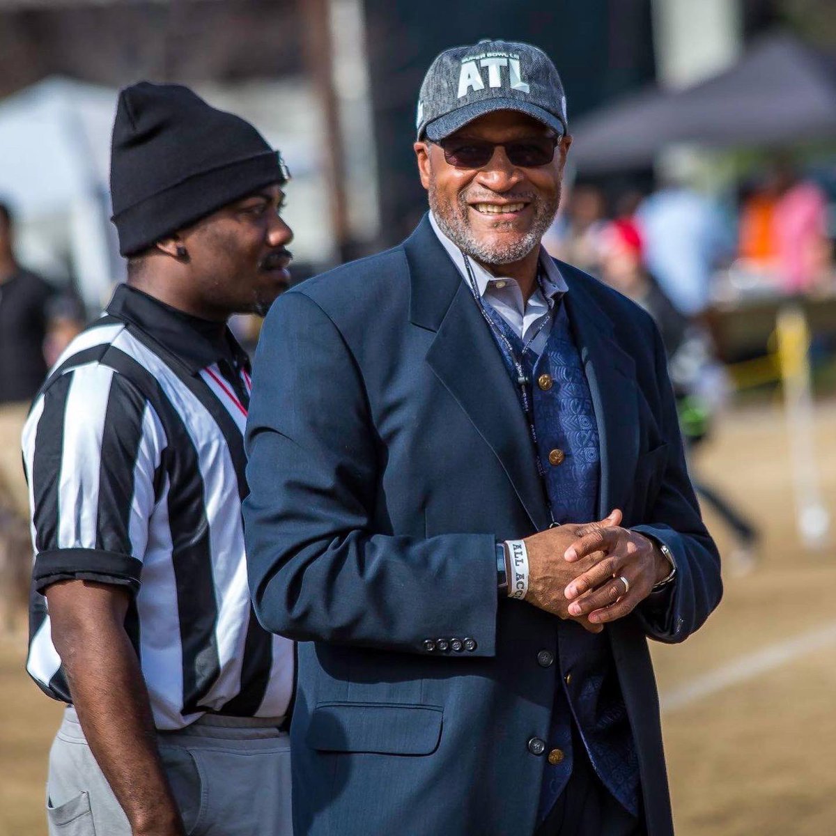 3PSF's tweet photo. Congrats and best of luck tonight to #JeromeBoger as the lead Referee for the first ever all-black officiating crew in the #NFL tonight on #MNF ! TPSF is grateful to Jerome for helping ref our charity game supporting Veterans in Atlanta in 2019 along with @MikePereira https://t.co/PhGZjxFnev