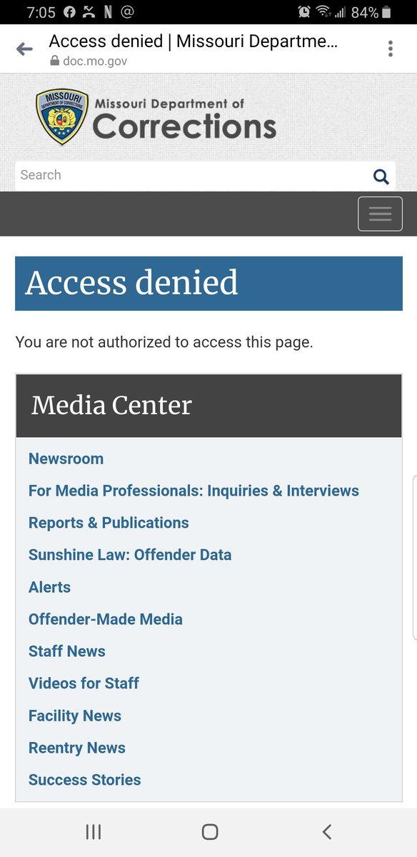 MoDOCWatch1's tweet photo. So it now appears that @MoCorrections  blocking the general public from the COVID updates on their website. Can you say "cover up"? @MissouriPrison @DocPast @GovParsonMO https://t.co/lsIUgbebmi