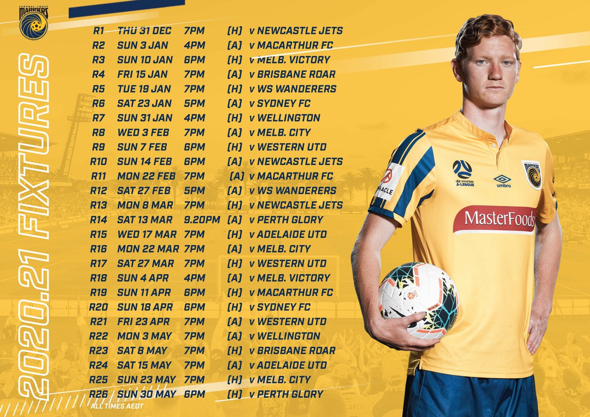 CCMariners's tweet photo. It's here! What do you think of our Mariners fixtures for @ALeague 2020/21? #CCMFC
Details 👉👉 https://t.co/I8yVbXHs7d https://t.co/kGam5IlIRe