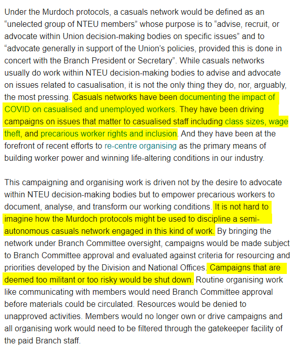 On why stifling democratic dissent and organising in union work affects the most precarious workers highlights from <a href="/CUPUWorkers/">Casualised, Unemployed & Precarious Uni Workers AU</a> newsletter:
mailchi.mp/e10a1c8342af/t…