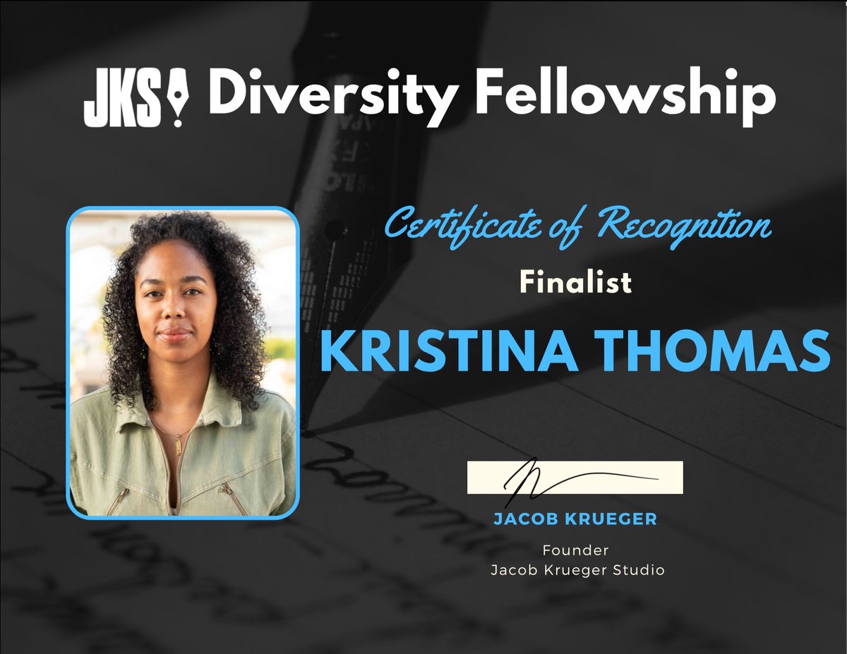 _project2042's tweet photo. @its_jacob_krueger_  Jacob Krueger Studio is proud to announce the winner and finalists of our JKS Diversity Fellowship: 
Winner: @udubb00 
Finalists: @itskristinathomas &amp; @jerricalong_  
@_project2042 https://t.co/TFFm4MHha1