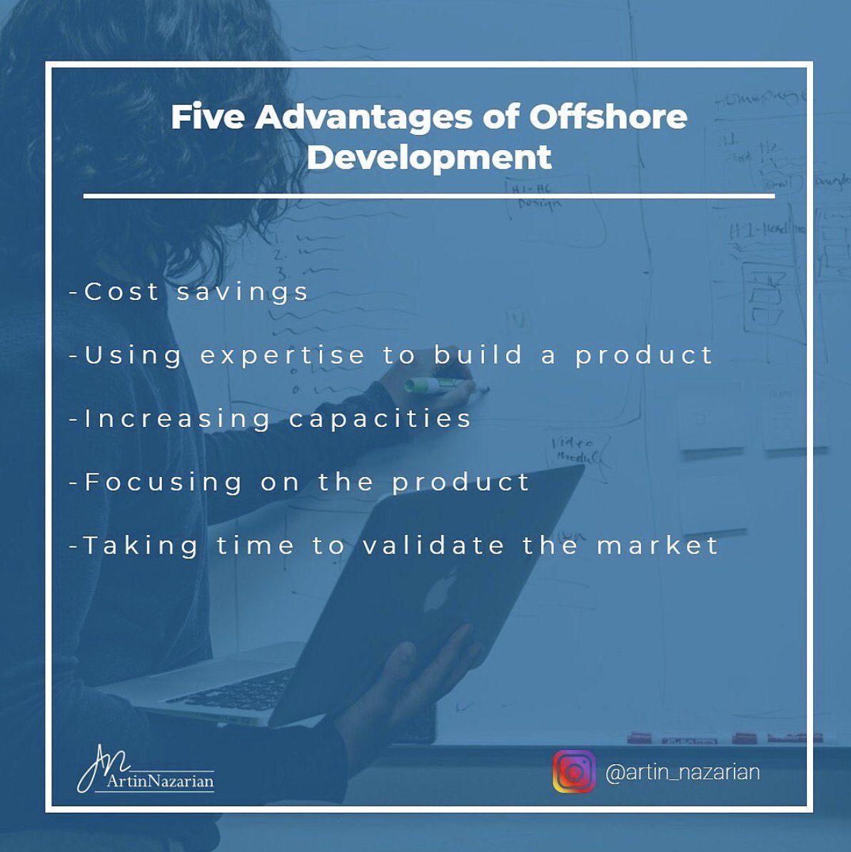ArtinNazarian's tweet image. There are both pros and cons when referencing offshore development. If you were in my shoes 15 years ago, that was your only option so you have to make it work, and when you make it work, here are the advantages you can gain.
#offshoredevelopmentcenter #offshoredevelopmentteam
