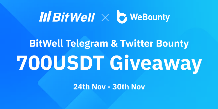 webounty_io's tweet photo. #NewBountyOnline 📢

💰700 USDT | 7 days
👉Link: https://t.co/rvZVlj2BpQ
⏰Period: 24th Nov. - 30th Nov.(UTC)

🎁25 USDT for 5 lucky guys
✅RT &amp; Like &amp; Follow @BitwellGlobal @webounty_io 

✨Tag 3 friends &amp; Comment your BitWell UID. https://t.co/AF1qVwHGsM
