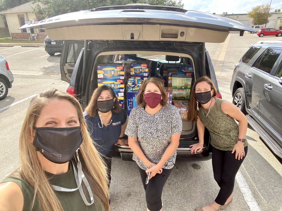 So much Hope and Gratitude partnering with the A Team of the Round Rock ISD Partner in Education Foundation. Thank you for hosting a very successful food drive for HopeAustin and Backpack Friends.