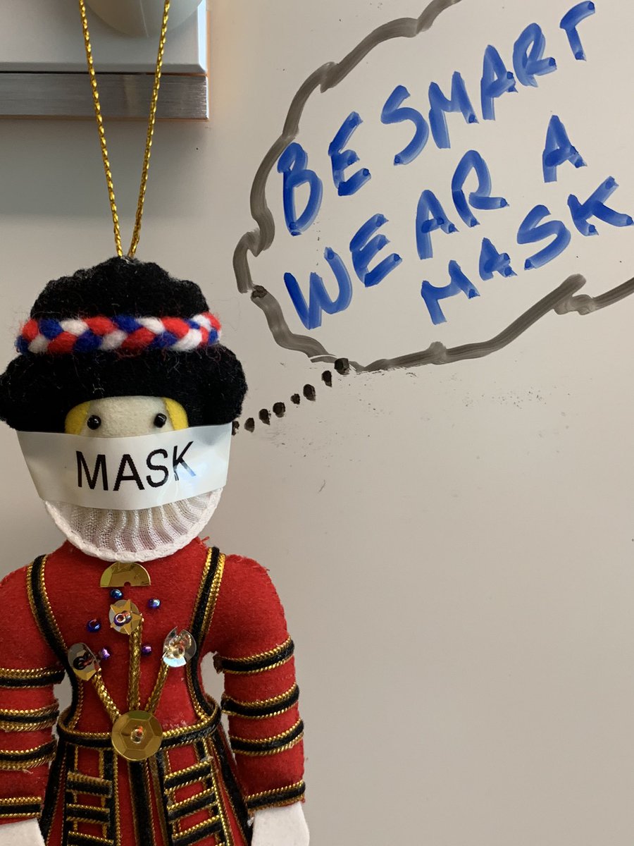 onyolft's tweet photo. Even my stuffing brained Beefeater is smart enough to wear a mask. https://t.co/mm4MQZQj0Z