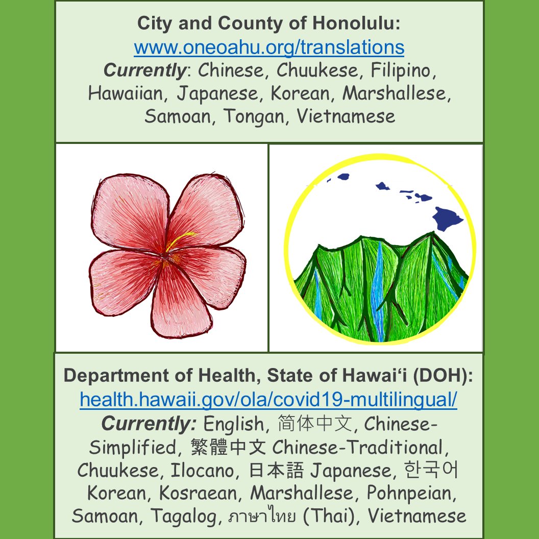 NextGen Hawai'i is empowering the youth of Hawai'i across all languages to support better health in their communities. Here are some relevant resources from One Oahu and DOH we'd like to share. oneoahu.org/translations health.hawaii.gov/ola/covid19-mu…