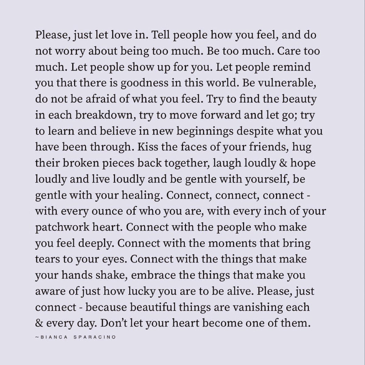 BiancaSparacino's tweet photo. Beautiful things are vanishing each and every day. Don’t let your heart become one of them. 🤍 https://t.co/atKeh7Ktcd