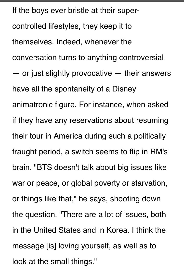 hmmmmm how about instead of chalking up your subjects’ reticence to talk about controversial issues to them being robots, you consider that they are a rare group whose actions and words sometimes have geopolitical ramifications.