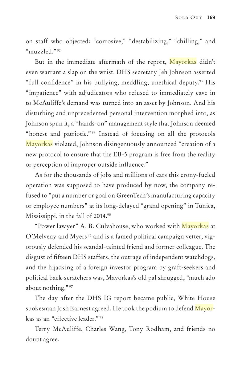 Mayorkas bullied an underling who objected to reversing EB-5 denial involving Terry McAuliffe: "Give it to me...I'll write the fucking thing myself." Despite DHS IG concluding that his conduct was "chilling," "corrosive" & "destabilizing," Mayorkas kept his job./6