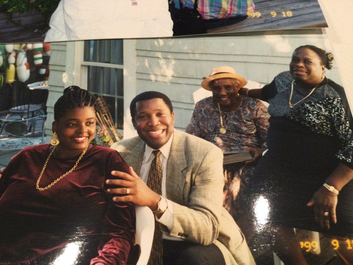 After months of working for no pay, my aunt grew exasperated & argued with her “employer.” She wanted to return to Haiti or join family in Spring Valley, NY where my grandmother, aunts, and cousins lived. Here is a picture of my Cousin Guy, his wife Sandra, my Grandma & Solange.