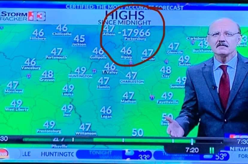 SpencerWeather's tweet image. Parkersburg is the coolest town around. 🥶😆 #wvwx #InstantIceAge #DataError