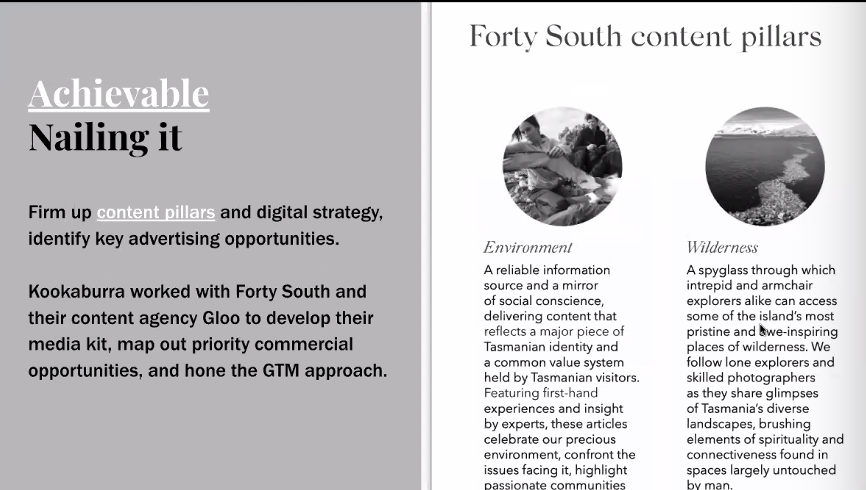 'What good looks like' was built into measurable targets for  @fortysouthtas to track progress and iterate along the way,  @simoncrerar says (including identifying human and tech needs to make that happen).  #journbiz