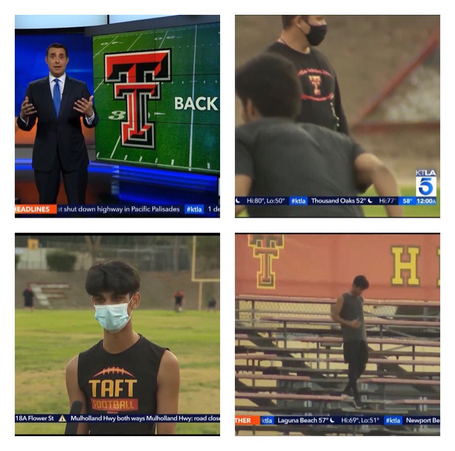 tafthsfootball's tweet photo. Full KTLA 5 Sports Video Feature on Taft Football: https://t.co/TJLu27CdkI https://t.co/NK33u2v5bG