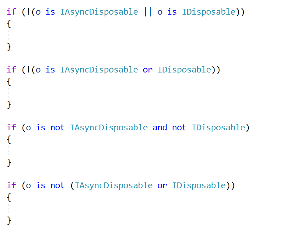 davidfowl's tweet photo. Pattern matching in C# 9 FTW #dotnet #csharp https://t.co/M3SPAVARlu