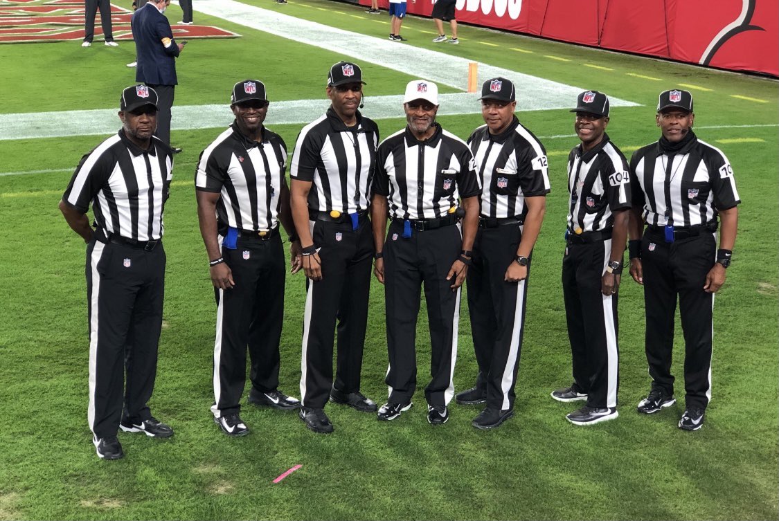 What a proud day for the entire sports world to see all Black referees officiating an NFL game! I never thought I’d see the day this would happen in the NFL.