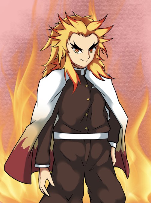 honma🍎🍌さんがTwitterに投稿した煉獄杏寿郎(鬼滅の刃)のイラスト。