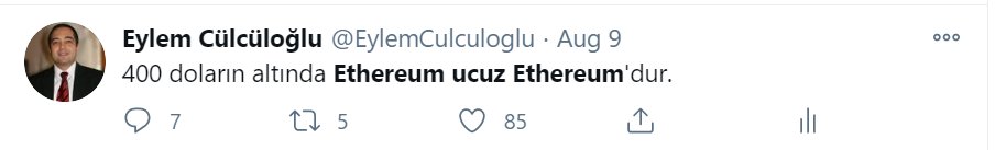 Ucuzdan alanlar kazandı. Biliyorsunuz altcoin pek önermem. Aylardır Ethereum alın alın diyordum. Herkese bol kazançlar dilerim.