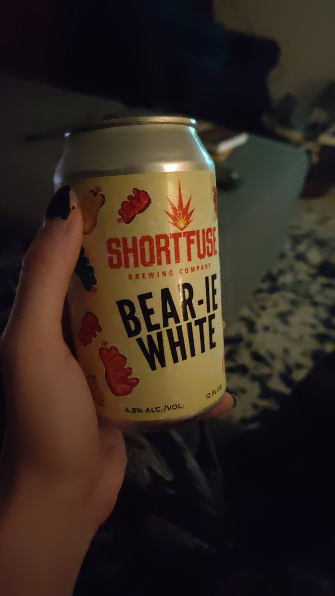 Okay I know I said the last one was my favorite so far but I might have a new favorite: "Bear-ie White" from Short Fuse. They're based out of Schiller Park IL. There's a light beer-y taste but I don't mind bc the gummy bear taste on the front end is very pleasant.