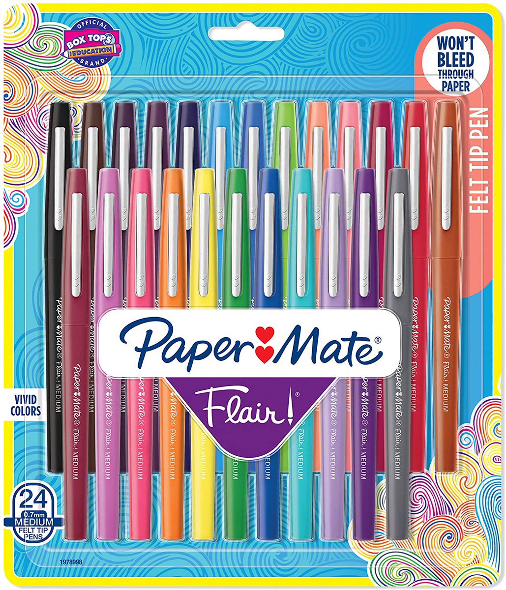 Papermate flair: great color variety, but thick felt tip. I hear teachers love these because they’re great for grading and I’d agree. Not ideal for annotating. Not sure they’d be stolen by attendings, would definitely be stolen by teachers though. 6/10