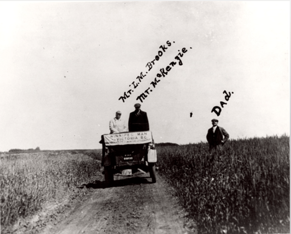 InsureMB's tweet photo. a #flashback to 1911 with the First Auto Trip Across the Prairies.
#DYK My Great-Grandfather and namesake was in the first auto to drive from Winnipeg to Victoria. His office Name Plate now adorns my office door  #historyweek2020 https://t.co/CFHOcS7ed4