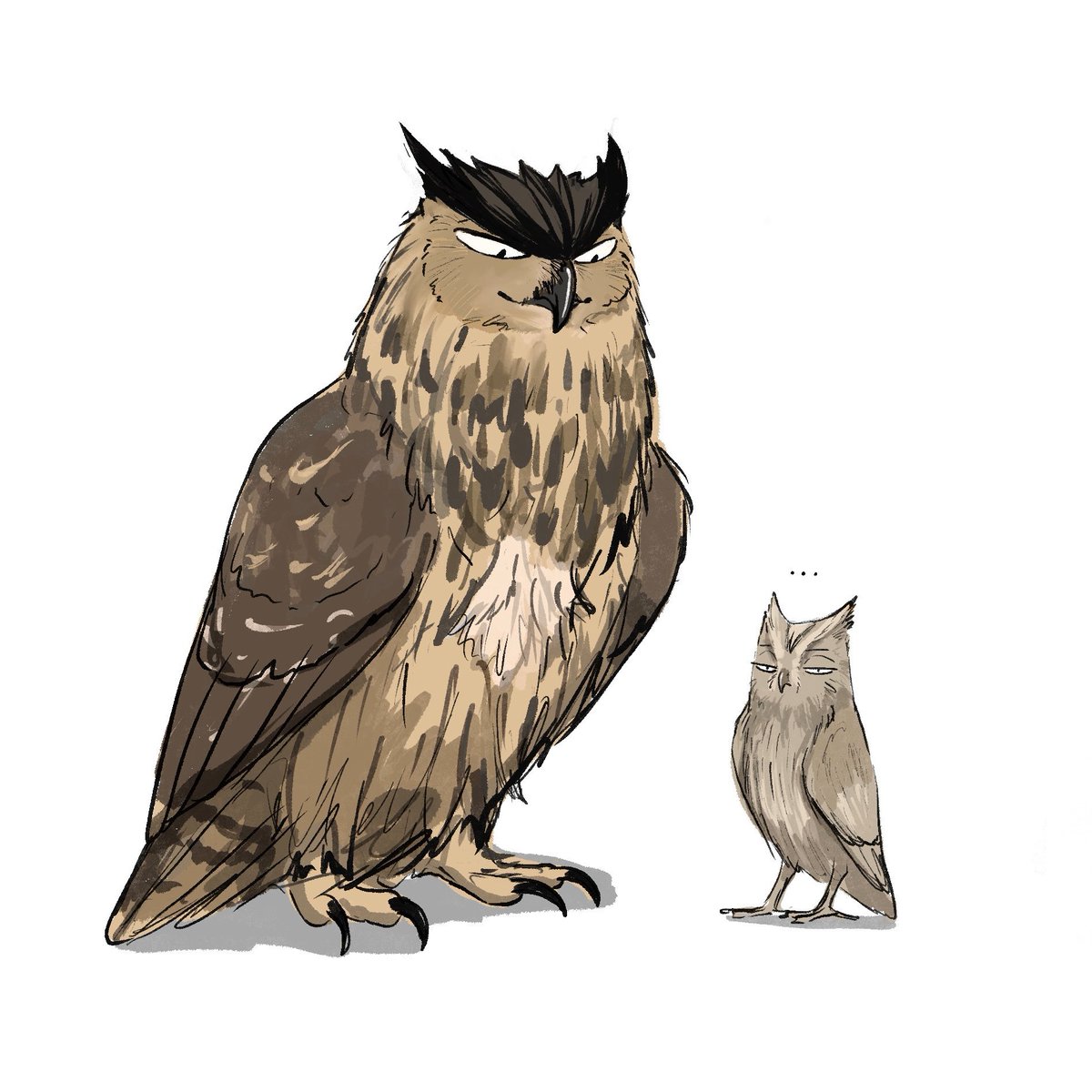 「Owl Washio and Konoha.
Based on their na」|attic_raccoonのイラスト