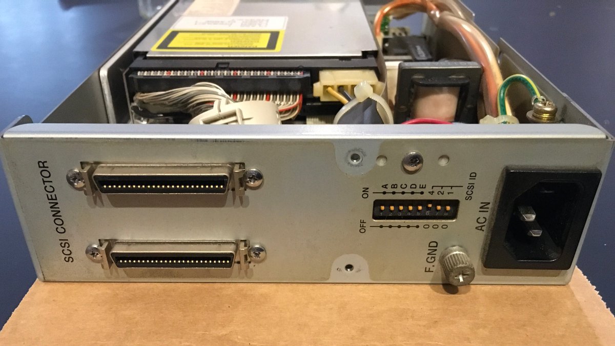 There's our mini-scsi? connectors and scsi id dipswitch.