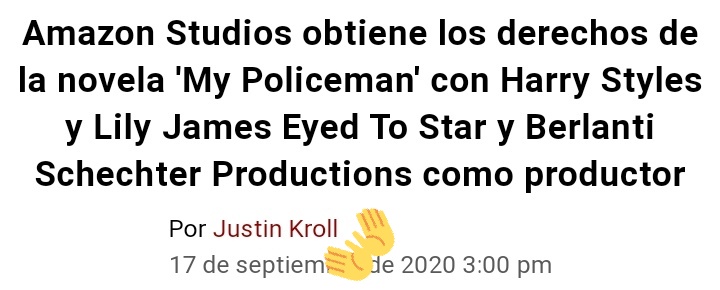 DATOS(Al final lo de las cuentas)1. El artículo de Harry en My Policeman fue escrito por el mismo periodista que dio la noticia de Harry en DWD. Y al parecer Jeff lo siguió por eso se fiaron de DWD, y las fechas de ambos artículos solo difieren en menos de siete días.